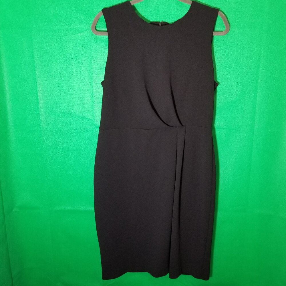 Calvin Klein Size‎ 12 Black Midi Shift Dress Party Cocktail Career Work